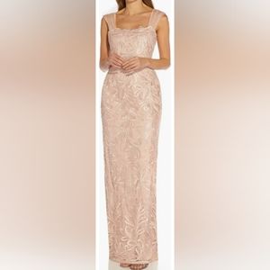 Adrianna Papell Light Pink Floral Maxi Dress